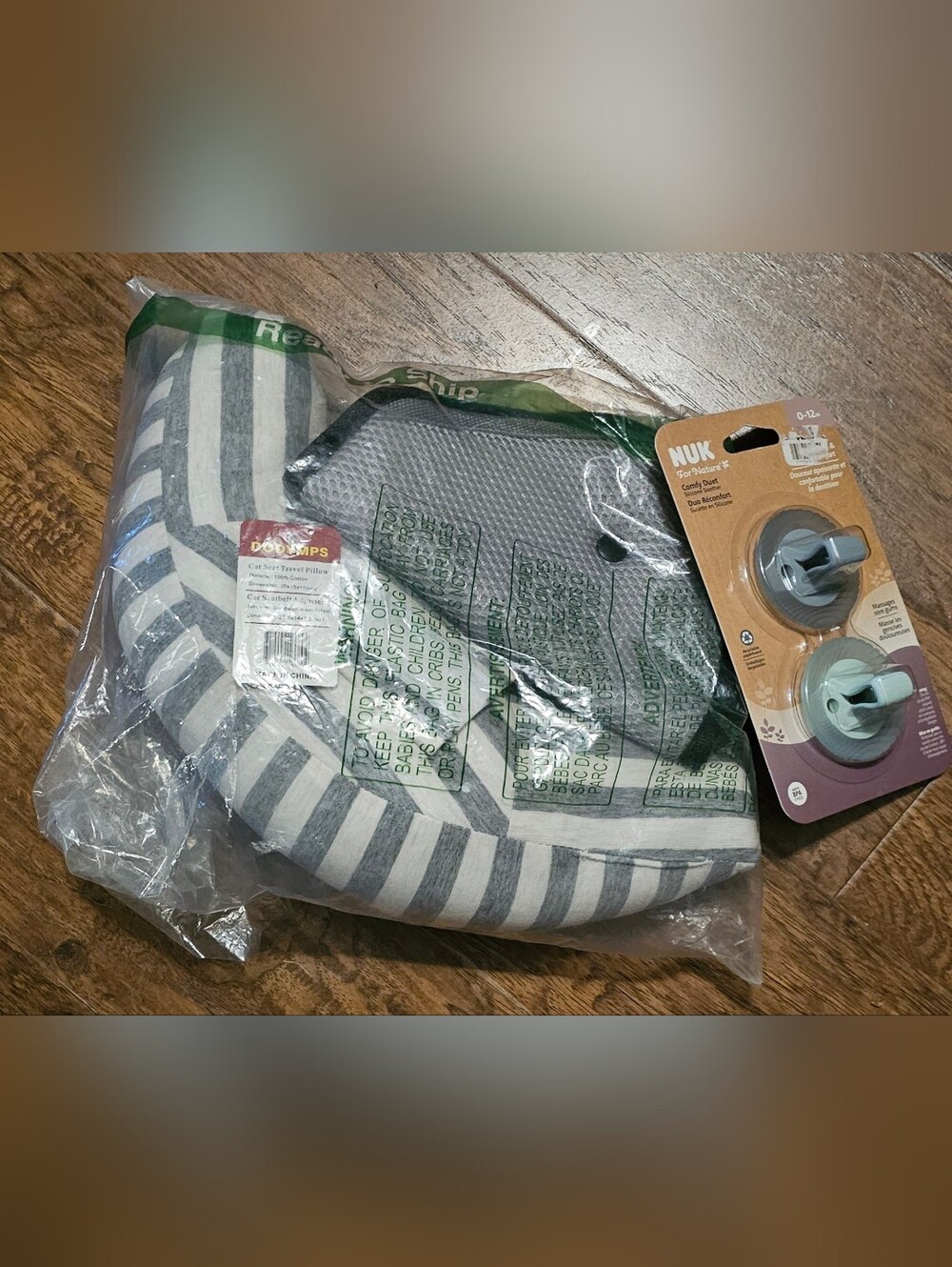 BABY BUNDLE- Travel Pillow, Seat Belt Adjuster and Soother
